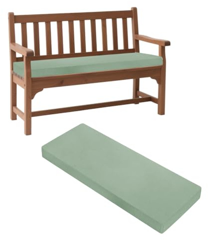 Generisch Bankauflage, Auflage Gartenbank mit ReißVerschluss, Bankkissen Outdoor Abnehmbarem, Bankpolster Schlippabsicher für GartenmöBel Terrasse Drinnen Hollywoodschaukel,Grün,120x40x5cm