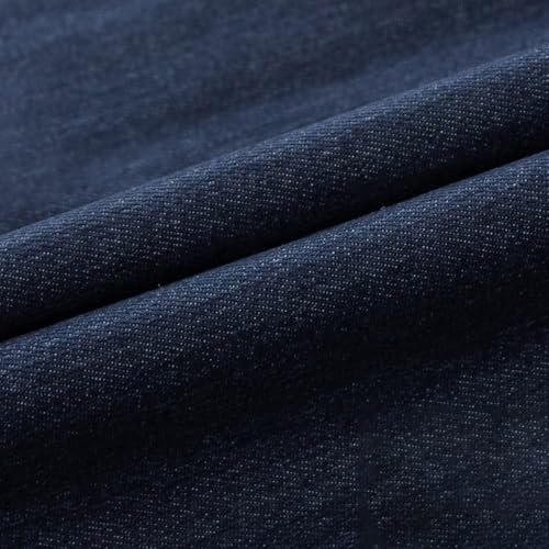 Vayliro Vintage Stretch Jeansstoff Meterware Dick 145x100cm Jeansstoffe Elastisch Stoffe Zum Nähen Denim Stoffe Bastelstoffe Dekostoff Jeans Stoff für DIY Handwerk Kleidungsdekoration,Dunkelblau