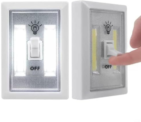 Shed And Garage COB LED Wireless Wall Light, Battery Operated Switch For Wardrobe Cupboard Under Stairs Lighting, Easy Screw Mount, White