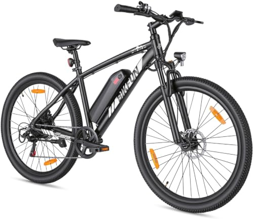 ANCHEER BIKFUN E Bike, 27,5 Trekkingrad E-Bike Herren Damen mit Abnehmbarer 36V 10.4Ah Akku, 250W Motor, 100km Reichweite, Elektrofahrrad mit 7-Gang-Getriebe, Pedelec E-Mountainbike für Erwachsene