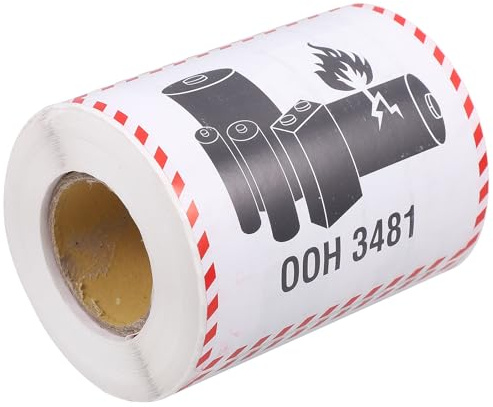 HOMOBABE 300pcs Lithium Battery Warning Labels Adhesive Battery Transport Stickers Fire Hazard Caution Tags for Shipping and Logistics