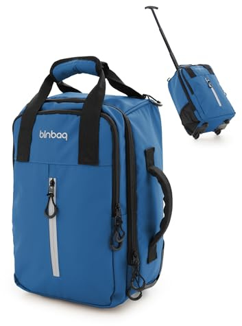 Hauptstadtkoffer Blnbag M7 - Underseat-Trolley 40×20×25 cm, wasserfestes Material, Handgepäck-Koffer Cabin Bag max 20L, leichte Flugzeug Tasche 2 Rollen, Laptopfach gepolstert, Blau