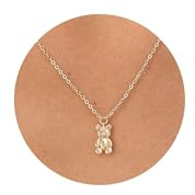 KINHOPI Kette Gold Damen 14K Gold Vergoldet Halskette Damen Herz, Unendlichkeit, Kleeblatt, Katze, Libellen, Pferd, Blume, Korn, Flugzeug, Pfeil Charm Anhänger Schmuck Geschenke Frauen Mädchen