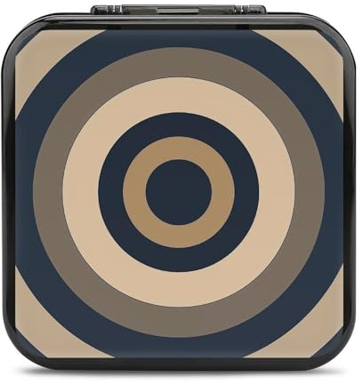 FodPand Taupe Circle Graphic Switch Game Case Holder with 24 Cartridge Slots & 2 Micro Sd Card Storage Slim Portable Cartridge Case Cover Hard Shell Storage Organizer Traveler Gift Accessory