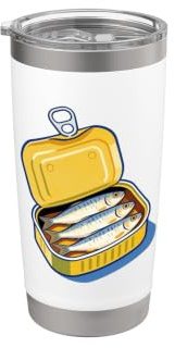 Funny Sardine Golden Tinned Can Seafood Coastal Lover Design Stainless Steel Insulated Tumbler