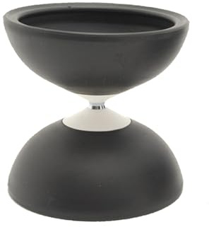 Mister Babache Diabolo Finesse JonglierDiabolo, Pro, skalierbar, ohne Handstäbe, weicher Kunststoff mit Formgedächtnis, Ø 136 mm, Schwarz