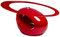 WHATSIZE ENTERPRISE Designer Couchtisch, oval, modern, einzigartiges Design, Glasplatte und Fiberglas-Boden, Rot