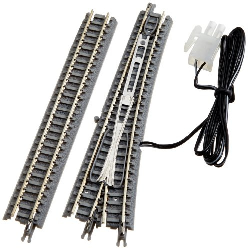 Rokuhan 97055 - E-Weiche Links R490-13°, 110 mm und Gleis gerade, 110 mm (Betonschwellen, angeschnitten)