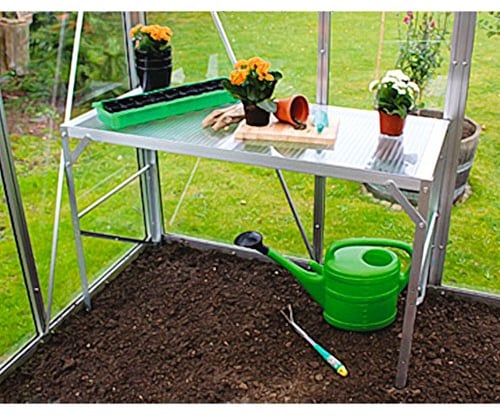 Gewächshaus-Aluminiumtisch 121 x 54 x 76 cm 1 Ablage Gewächshaustisch 16 mm HKP