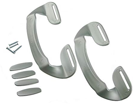 Ufixt 2 x Fits Lec, LG, Logik, Miele, Neff and New World Universal Silver Plastic Fridge Freezer Door Grab Handle