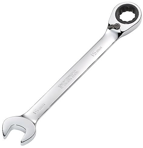 Draper 52003 Hi-Torq Metric Reversible Ratcheting Combination Spanner, 15mm