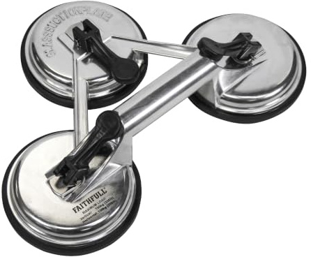 Faithfull SUCPAD3P Dreifacher Microsaugnapf aus Aluminium
