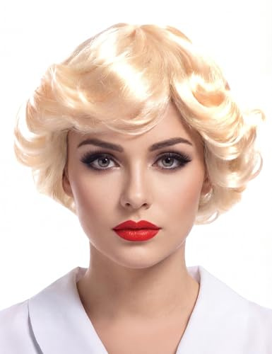 Vegaoo Vintage-Damenperücke Showgirl-Perücke blond