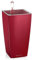 Lechuza – Pot de Fleurs d'Interieur – Mini–Cubi – Réserve d'Eau Intégrée – Coloris Rouge Scarlet – 9 x 9 x 18 cm