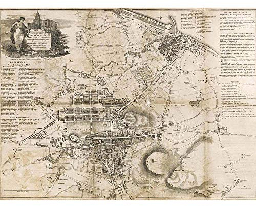 Wee Blue Coo Strangers Guide Old Map Edinburgh Leith Art Print Poster Wall Decor Kunstdruck Poster Wand-Dekor-12X16 Zoll