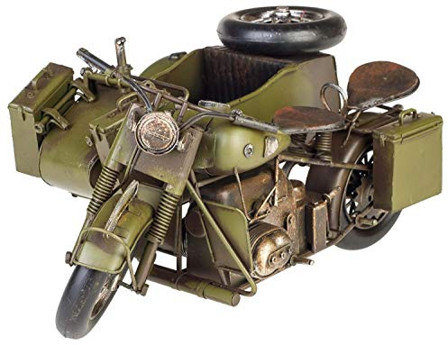 aubaho Modell Motorradgespann Blech Metall Motorrad Gespann Oldtimer Antik-Stil 34cm