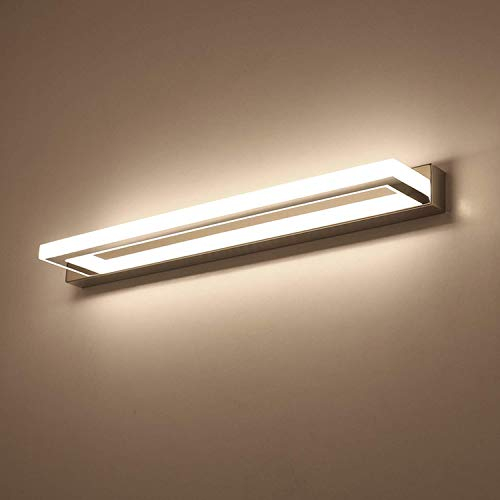 ECOBRT LED Spiegelleuchte Bad 9W moderne Acryl Wand Licht Chrom Finish Eitelkeit Beleuchtung Leuchten Indoor 4000K 220v 42cm lang