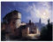 Kunstdruck Poster - Carl Spitzweg Mondschein über dem Dorf 40x30 cm ca. A3 - Alte Meister Bild ohne Rahmen