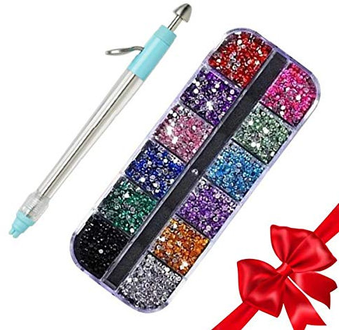 Stylo à pointiller pour peinture diamant, stylo magique à pointiller avec strass bleu