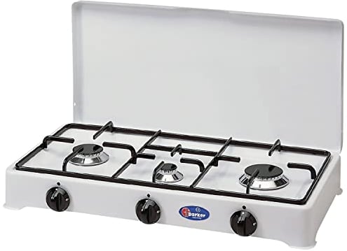 Parker FORNELLO Tre 3 FUOCHI Alimentazione GPL con valvola di Sicurezza per Uso Interno - Made in Italy 5328GPS