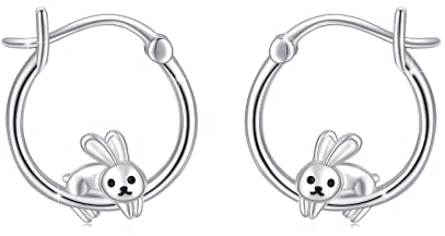 Hase Ohrringe 925 Sterling Silber Bunny Ohrringe Kaninchen Ohrringe Hypoallergene Tier Ohrstecker Schmuck Geschenk für Damen Mädchen