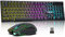 Gaming Wireless Keyboard and Mouse RGB Backlit Rechargeable Battery Gamer Combo Mechanical Feel Anti-ghosting with Side Button for PC Computer Laptop Compatible with Windows Mac Ps4/Ps5 Xbox one