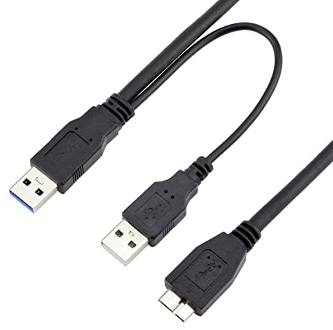 chenyang Cavo di alimentazione Y Dual USB3.0 A maschio a Micro USB 3.0 Y cavo con alimentazione extra per SSD HDD