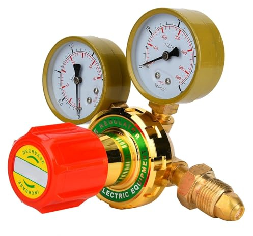 Druckminderer Druckregler, Einstellbares Druckminderer, Acetylen-Druckminderer, Export Acetylen 5/8 Außenzähne Acetylen-Messgerät Gas Acetylen-Druckminderer für Gasbrenner-Schweißschneide-Kit