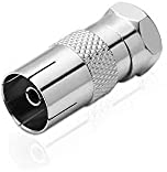 conecto Antennen-Adapter, F-Stecker auf IEC-Buchse, Adapter zum Verbinden von IEC-Anschlüssen mit Sat-Anschlüssen