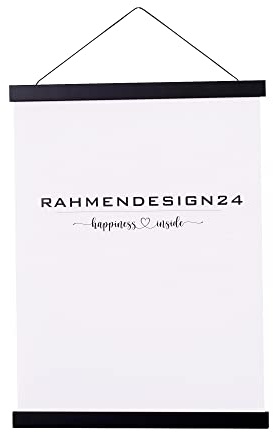 Rahmendesign24 Magnetische Posterschiene 22cm A4 Schwarz (matt) Posterleiste Posterrahmen Posterhänger Holz