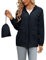 Tisfeer Vêtement de pluie étanche, léger et coupe-vent à capuche pour femme, bleu marine, XL