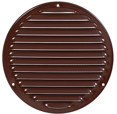 Ø 200mm Griglia di Ventilazione in Acciaio Marrone con Zanzariera - Griglie di Aerazione in Metallo