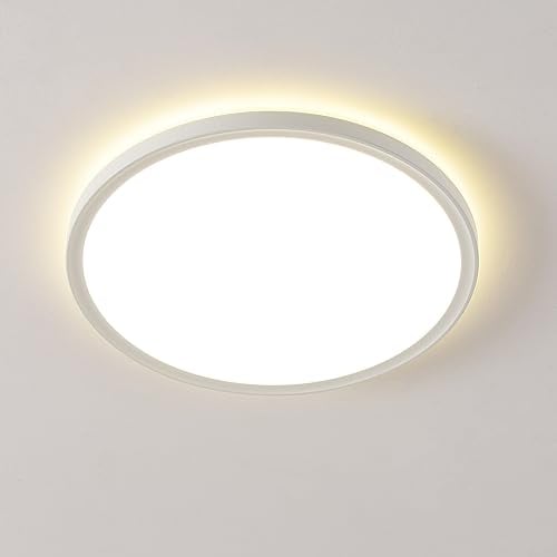 ANWIO Ultrathin LED Ceiling Light, 18W Flush Fitting, 126W Fitting, Kitchen Lighting, Bedroom Light, 4000K, 1600LM, (293 * 28mm)