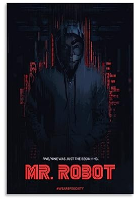 UMCHU Mr. Robot Poster Dekorative Malerei Leinwand Wandkunst Wohnzimmer Poster Schlafzimmer Malerei,Wandkunst Bilddruck Moderne Familienzimmer Dekor 24x36inch(60x90cm)
