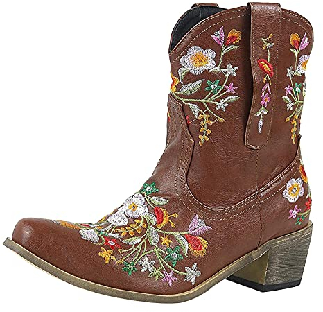 BFYSFBAIG Stivali Texani Donna con Zip Stivaletti Stivali Stivaletti Cowboy Western Scarpe da Donna Equestri Autunnali Versatile (42,RinJA1-Marrone)