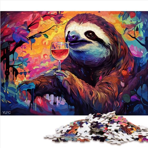 AITEXI Puzzle für Erwachsene und Kinder, Kunsttier, Faultier, 1000 Teile, 26 x 38 cm, Realistisch, Karton, ab 7 Jahren