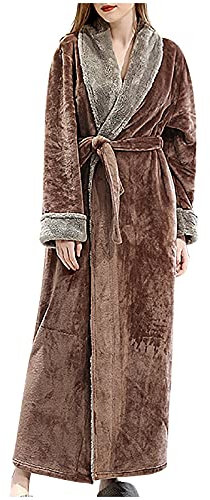 Chnnamzu Damen Bademantel Flauschig Bademantel Damen Frottee Bademantel Damen Lang Leicht Morgenmantel Damen Lang Hausmantel Saunakilt Langarm Badeponcho