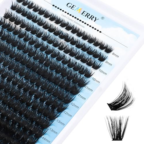 GEMERRY 280pcs Cluster Lashes 8-16 MIX Individual Lashes Large Tray 80D 0.07mm C Curl Lash Clusters Soft &Natural Individual Lashes Cluster Reusable DIY Eyelash Extensions(80D-0.07C-8-16mm)