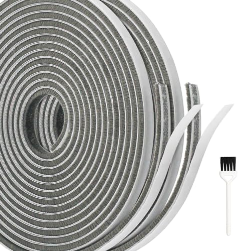 Bürstendichtung Selbstklebend, Bürstendichtungen Grau 9 mm(B) x 5mm(D) x10M(L), Dichtungsband hochdichter Filz-Zugluft-Exzenter für Schiebetüren, Fenster und Garderobe (9 * 5mm)