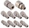 Hemobllo German-Style Air Hose Fittings Set 10Pcs Quick Connector for Compressor 1/4'' 3/8'' Quick Coupler Iron Nickel Plated Air Compressor Fittings