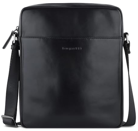 bugatti Romano Herren Schultertasche klein aus hochwertigem Leder in Schwarz