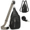 Travistar Brusttasche Sling Bag Damen Herren 2 in 1 Rucksack Damen Klein mit 2 Abnehmbare Schultergurte, PU Leder Umhängetasche Handtasche Schultertasche Diebstahlsichere Crossbody Bag Damen