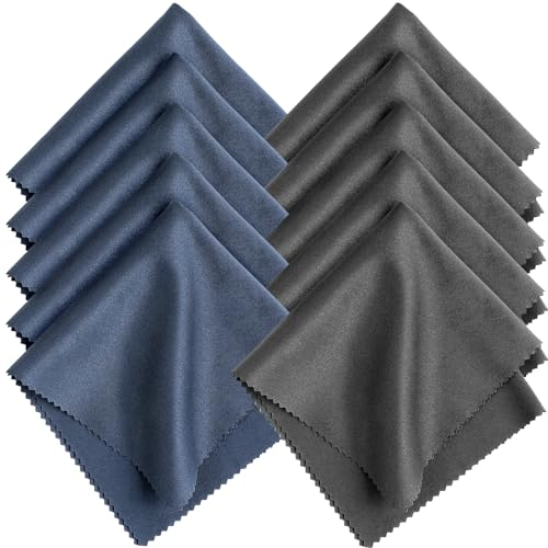 Romon Panni Microfibra Occhiali, 10pcs Microfibra Panno di Pulizia per la Pulizia di Lenti Panno Pulizia Occhiali da Vista Riutilizzabile, 20cm x 20cm per pulire Occhiali, Lenti, Tablet, Telefoni