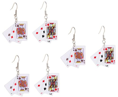 SOIMISS 4 Paare Poker-Ohrringe kolczyki damskie spielkarten ohrringe christmas for women Kostümohrringe für Damen lustige Ohrringe Spielkarten-Ohrring Ohrringe baumeln