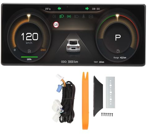 HUD-Head-Up-Display, 9-Zoll-IPS-Bildschirm, Auto-Armaturenbrett-Display mit Sprachassistent, OTA-Online-Upgrades, 1920 X 720p, Ersatz des LCD-Instrumentenblocks für 3 Y