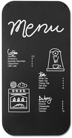 Ashton Modern Magnetische Kreidetafel aus Metall für die Wand, 43,2 x 80,9 cm, große Kreidetafel für Wand, Magnettafel, Tafel, Lebensmittel-LKW-Menü-Tafel für Küche, hängende Schilder – rechteckig