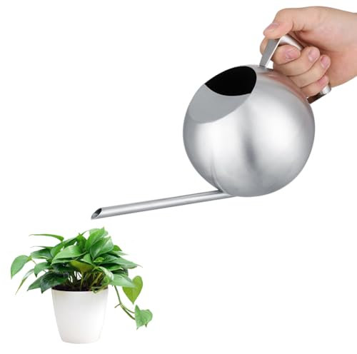 Hominas Regadera Plantas Pequeña, Regadera para Plantas 1 Litro De Interior con Pico Largo De Acero Inoxidable para Bonsái, Flores De Jardín