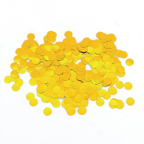 Bailinks 50g Konfetti Bunt - Glitzer Konfetti für Hochzeit Geburtstag Party, 5000 Stück Streudeko, Konfetti Papier Mix, Tischdeko für Taufe und Feierlichkeiten, Rundes Gold, Biologisch Abbaubar