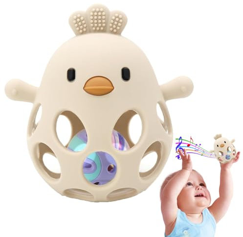 Hochet Facile à Saisir Jouet, Jouet Dentition Bébé Balle Naissance, Jouets Hochets Poussins, Jeux Bebe Hochet Sensorielle, Jouet Hochet Dentition Bebe,(Couleur de Balle Aléatoire)