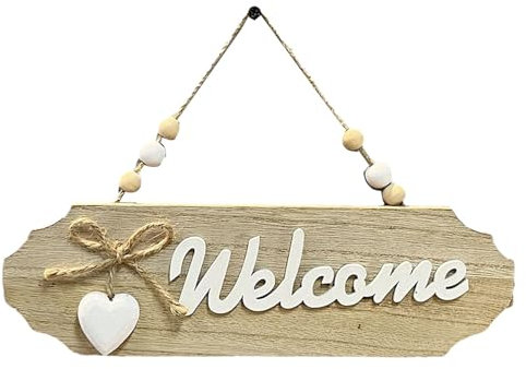 Señal de la puerta de bienvenida de madera - Tablero de guarnición de bienvenida, adorno de cartel de bienvenida | Decoración de la pared de la junta de la casa de madera, cartel de diseño de letras p